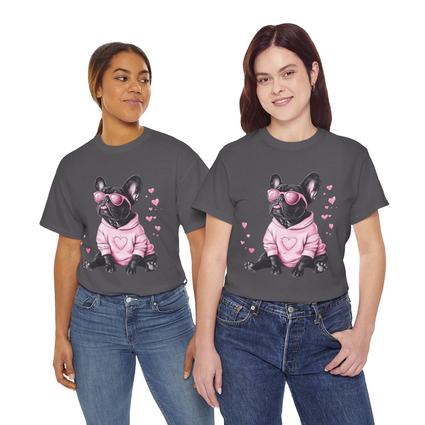 Durable bulldog owner tee - French Bulldog graphic on heavyweight fabric