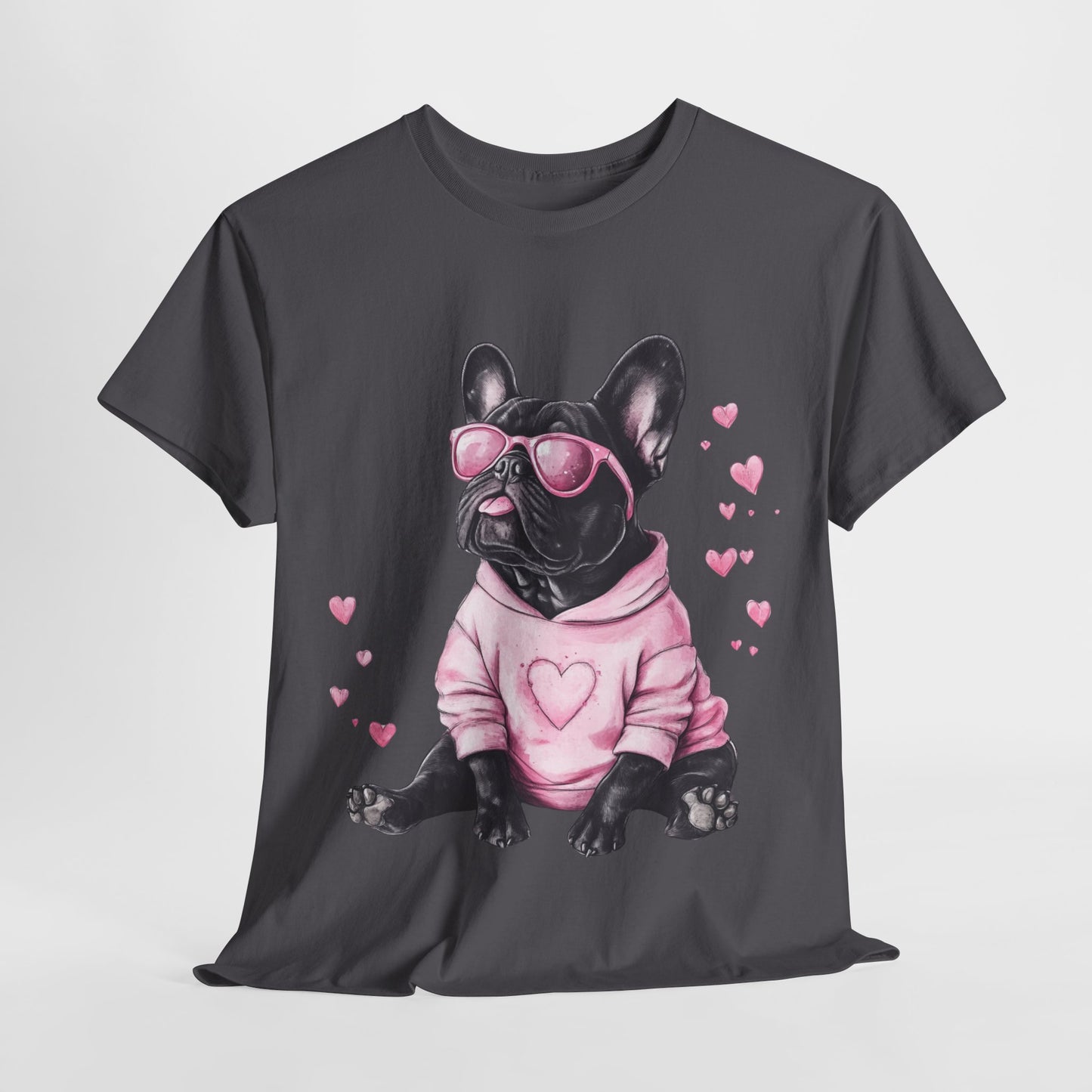 Kawaii Frenchie shirt - cute anime-style bulldog with heart eyes