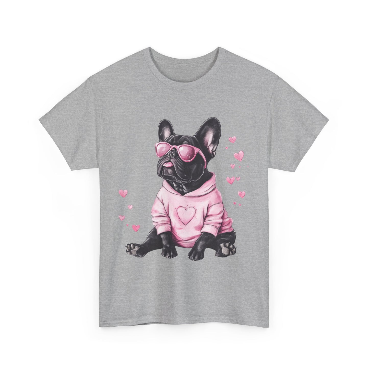 Casual Frenchie top - relaxed fit shirt with vibrant french bulldog illustration