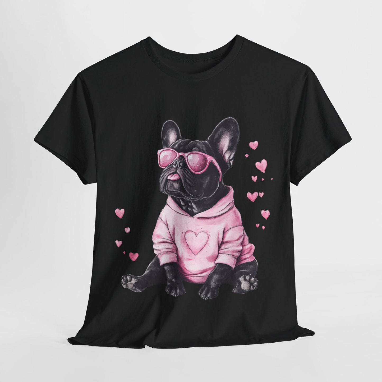 French Bulldog graphic tee - cute Frenchie design on heavy cotton unisex shirt