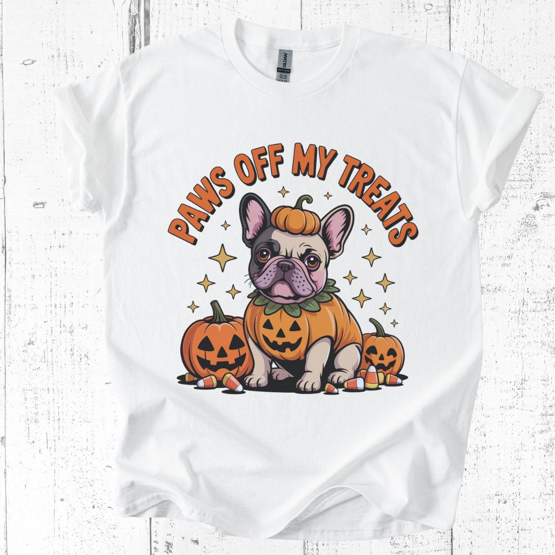 Paws Off My Treats T-Shirt β Funny Frenchie Halloween Tee for Dog Lovers
