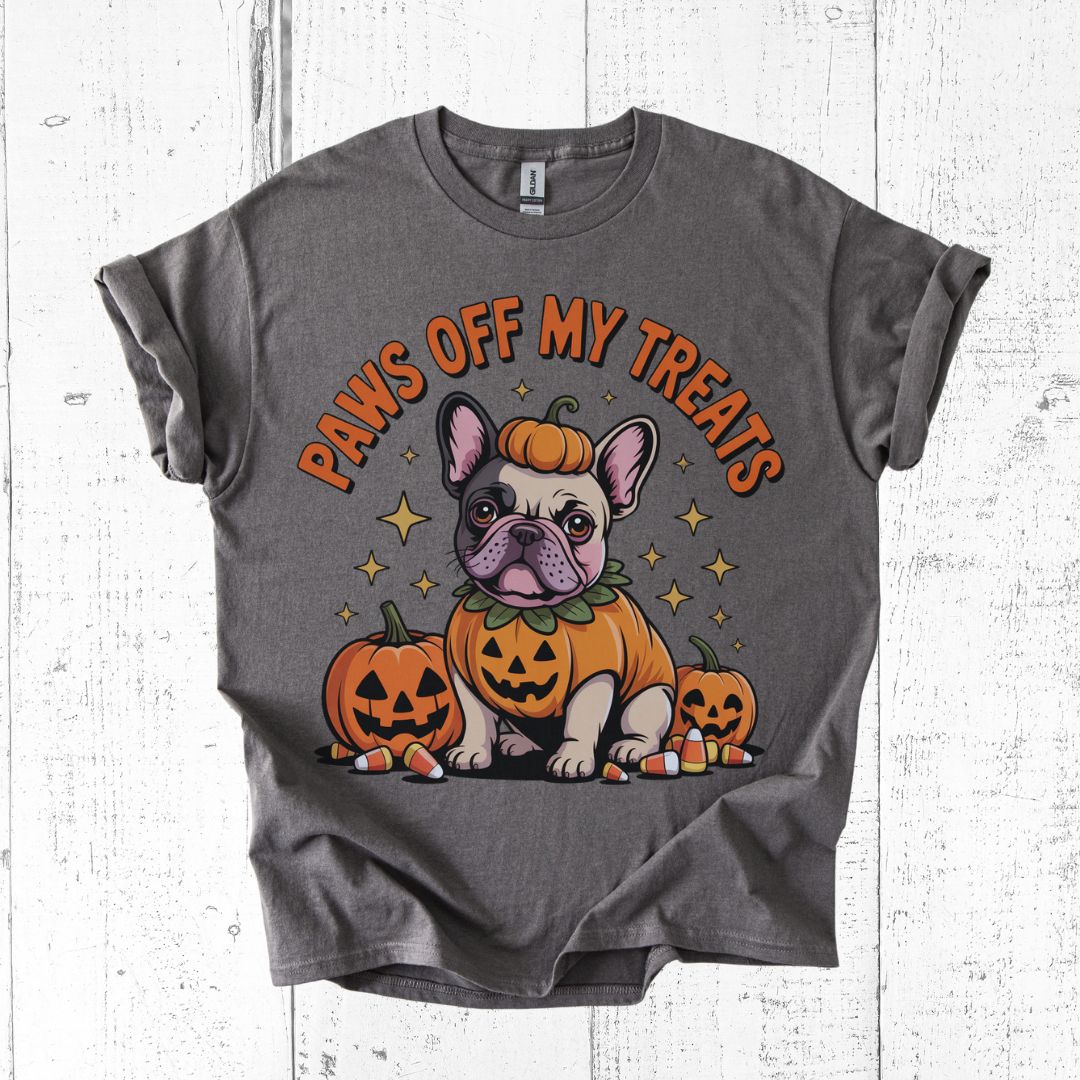 Paws Off My Treats T-Shirt β Funny Frenchie Halloween Tee for Dog Lovers