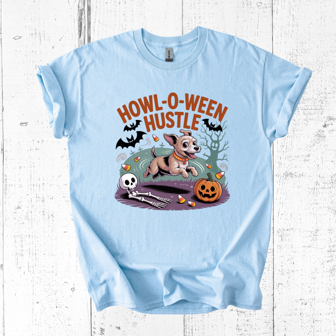 Howl-O-Ween Hustle Dog T-Shirt β Funny Halloween Tee