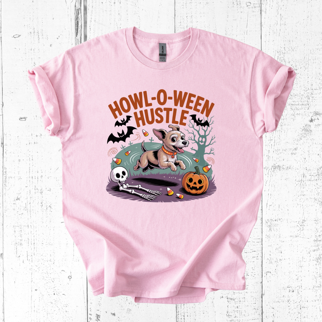 Howl-O-Ween Hustle Dog T-Shirt β Funny Halloween Tee
