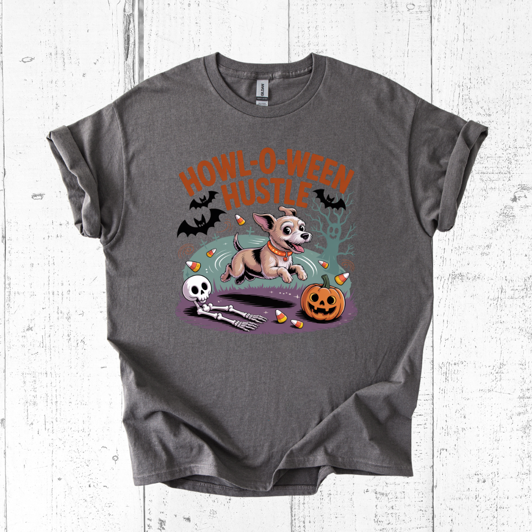 Howl-O-Ween Hustle Dog T-Shirt β Funny Halloween Tee
