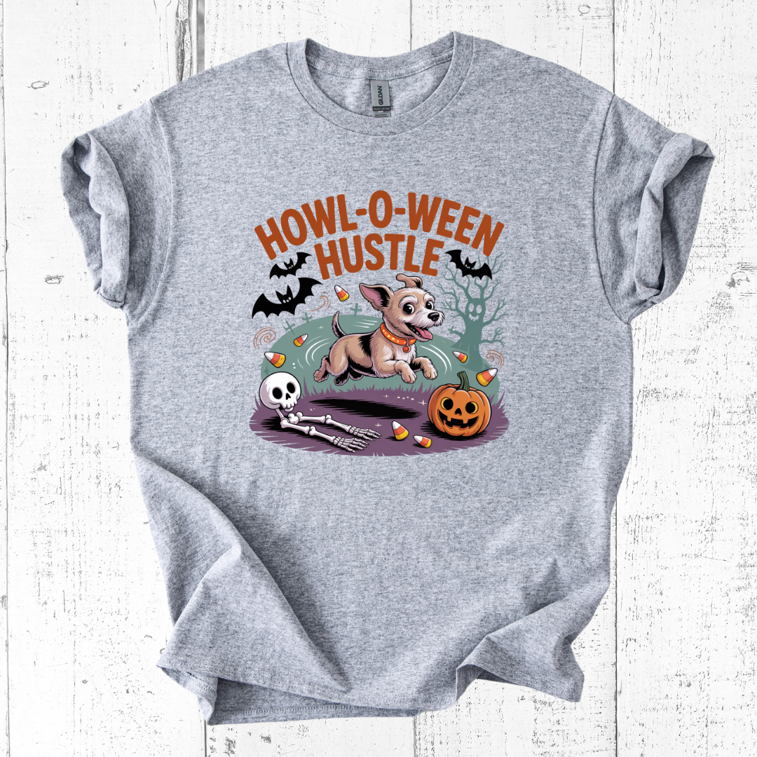 Howl-O-Ween Hustle Dog T-Shirt β Funny Halloween Tee