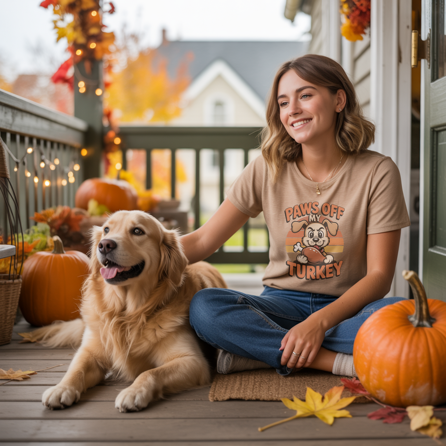 Paws Off My Turkey T-Shirt β Funny Thanksgiving Dog Lover Tee