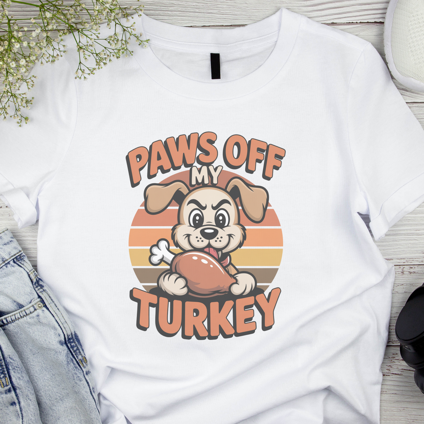 Paws Off My Turkey T-Shirt β Funny Thanksgiving Dog Lover Tee
