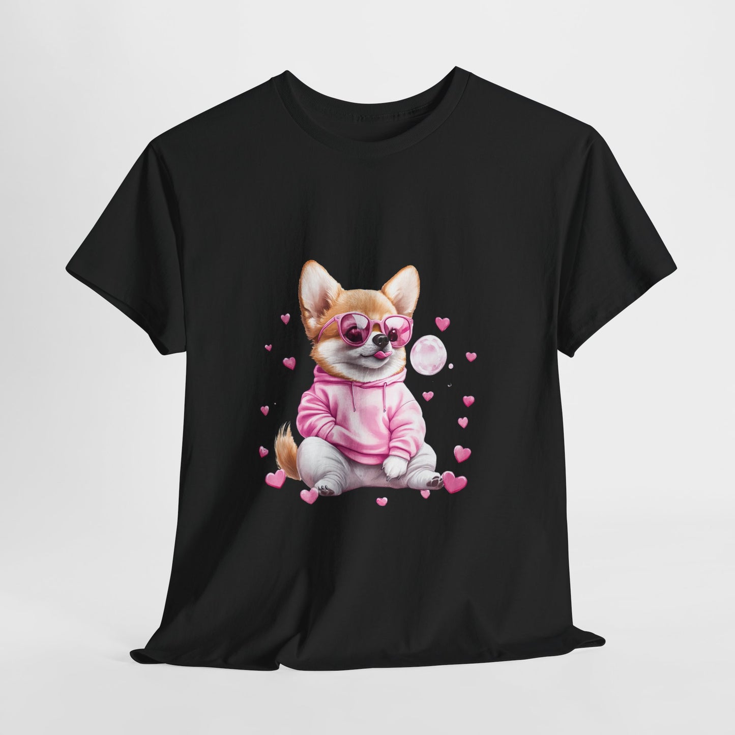 Perfect gift for Corgi owners - 'Butt Queen' shirt with cute tongue-out dog and heart details