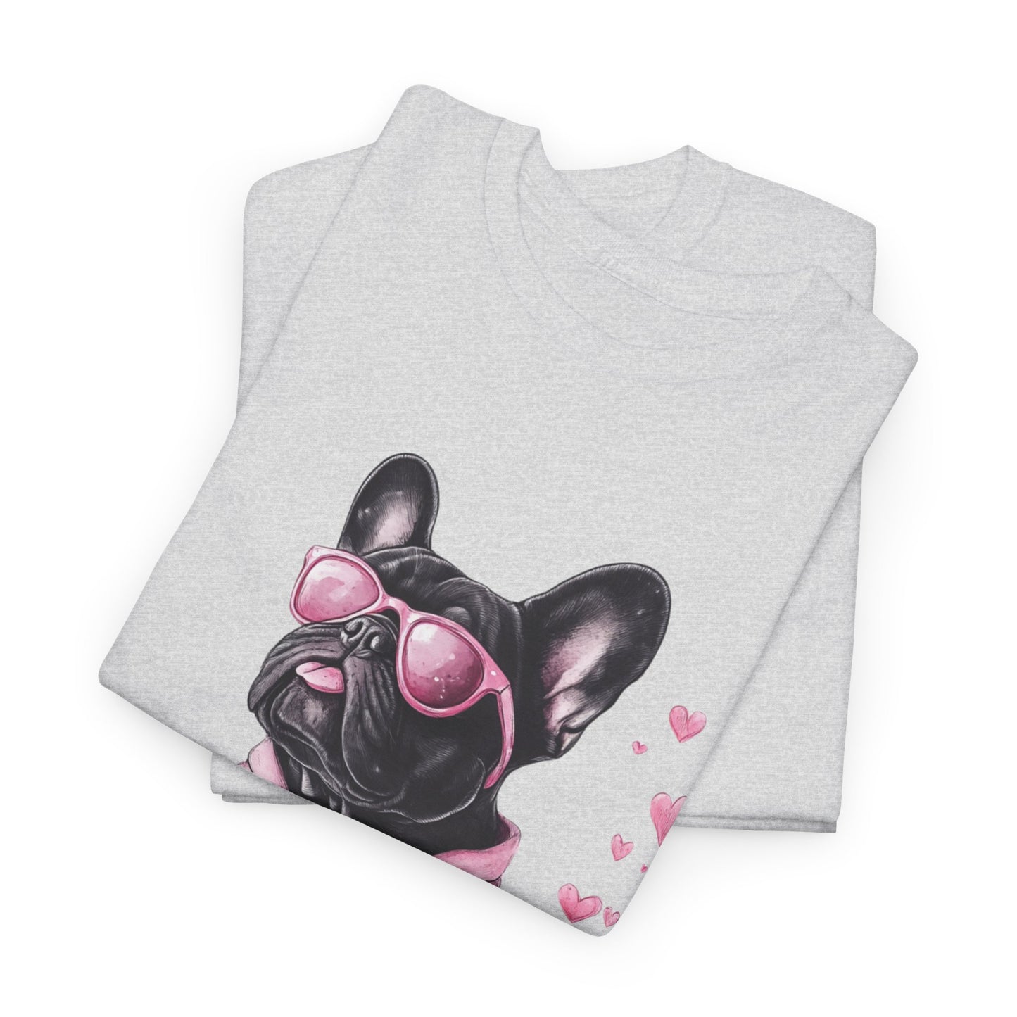 Ideal Frenchie mom gift - quality cotton tee with adorable bulldog art