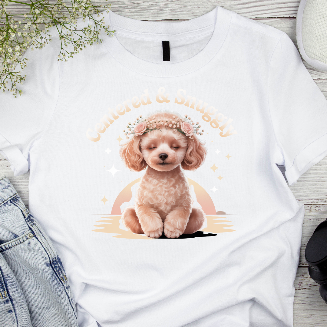 Centered & Snuggly Dog T-Shirt – Cute Pet Lover Tee