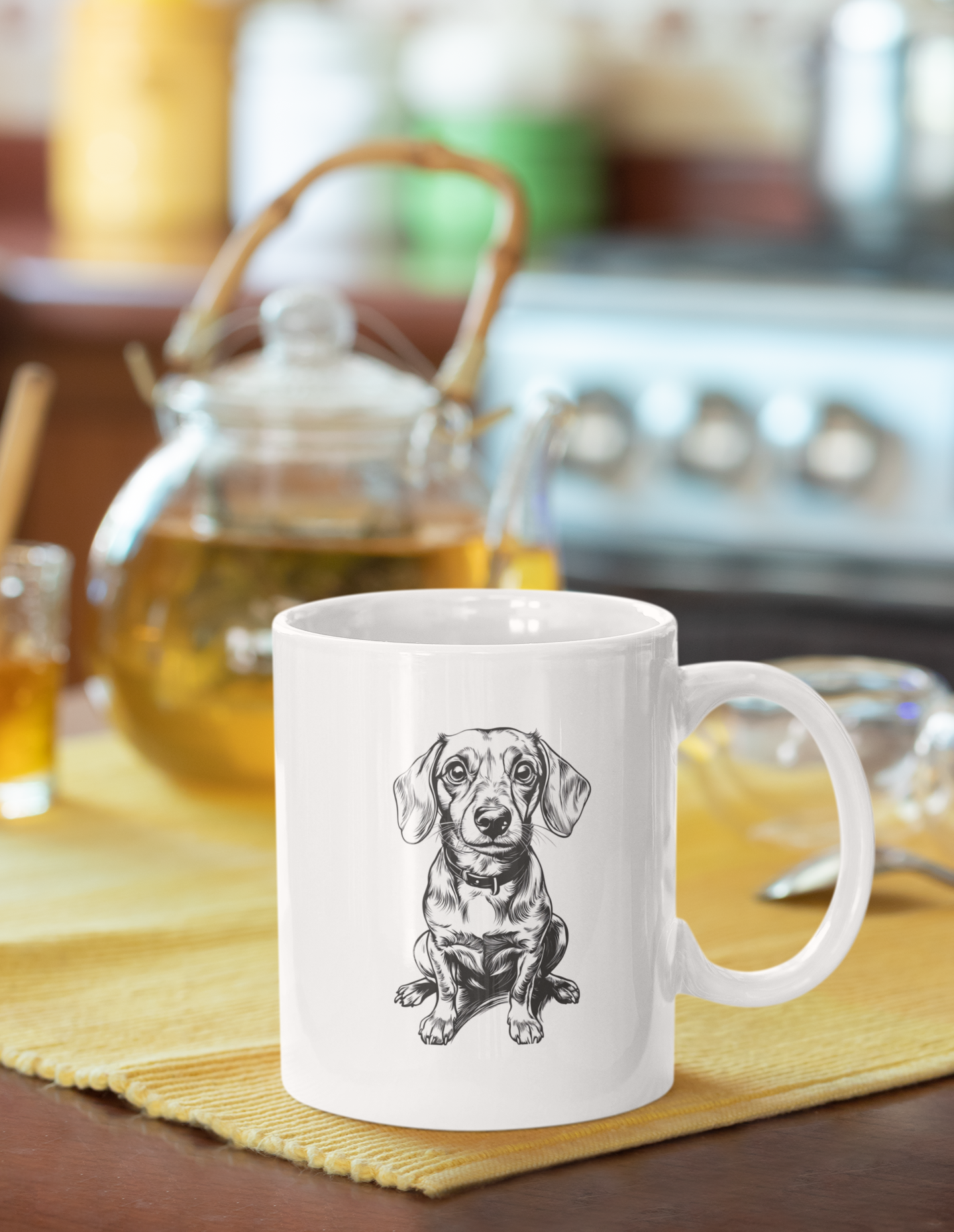 Sketch of a Spaniel with Floppy Ears Drinking Mug