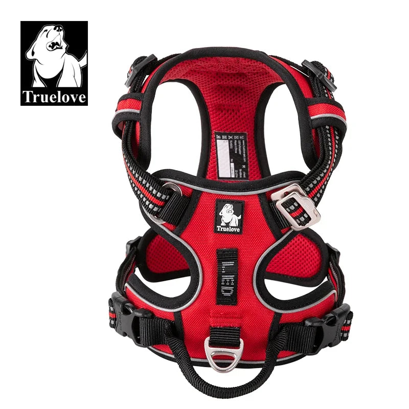 Truelove No-Pull Dog Harness (For 'Naughty' Escape Artists!) - Reflective Safety Vest for Car & Walks