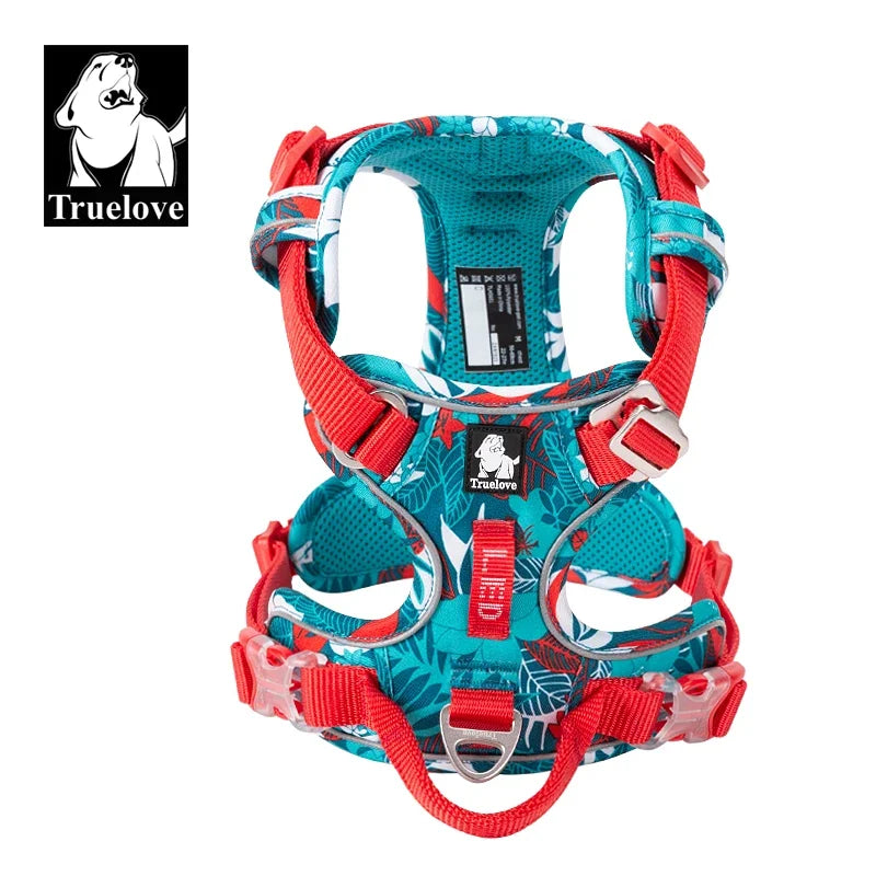 Truelove No-Pull Dog Harness (For 'Naughty' Escape Artists!) - Reflective Safety Vest for Car & Walks