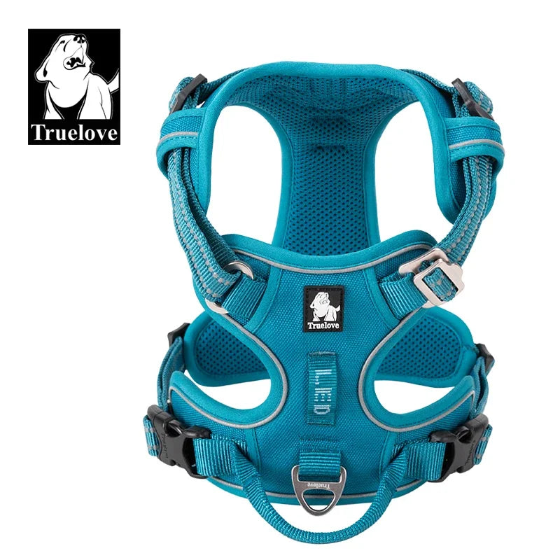 Truelove No-Pull Dog Harness (For 'Naughty' Escape Artists!) - Reflective Safety Vest for Car & Walks