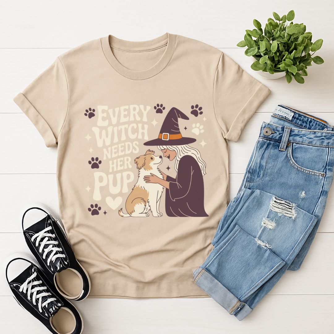 Every Witch Needs Her Pup T-Shirt