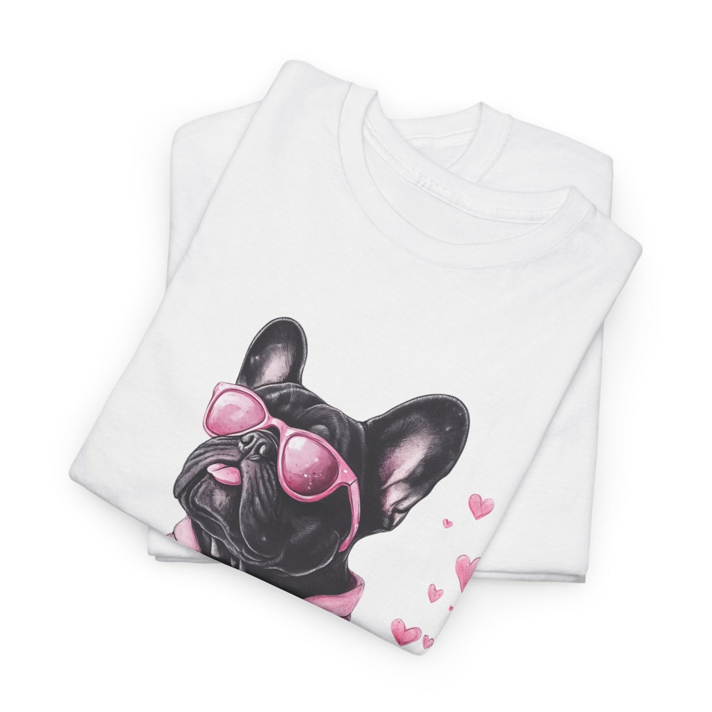 Minimalist French Bulldog outline - simple black and white dog art tee