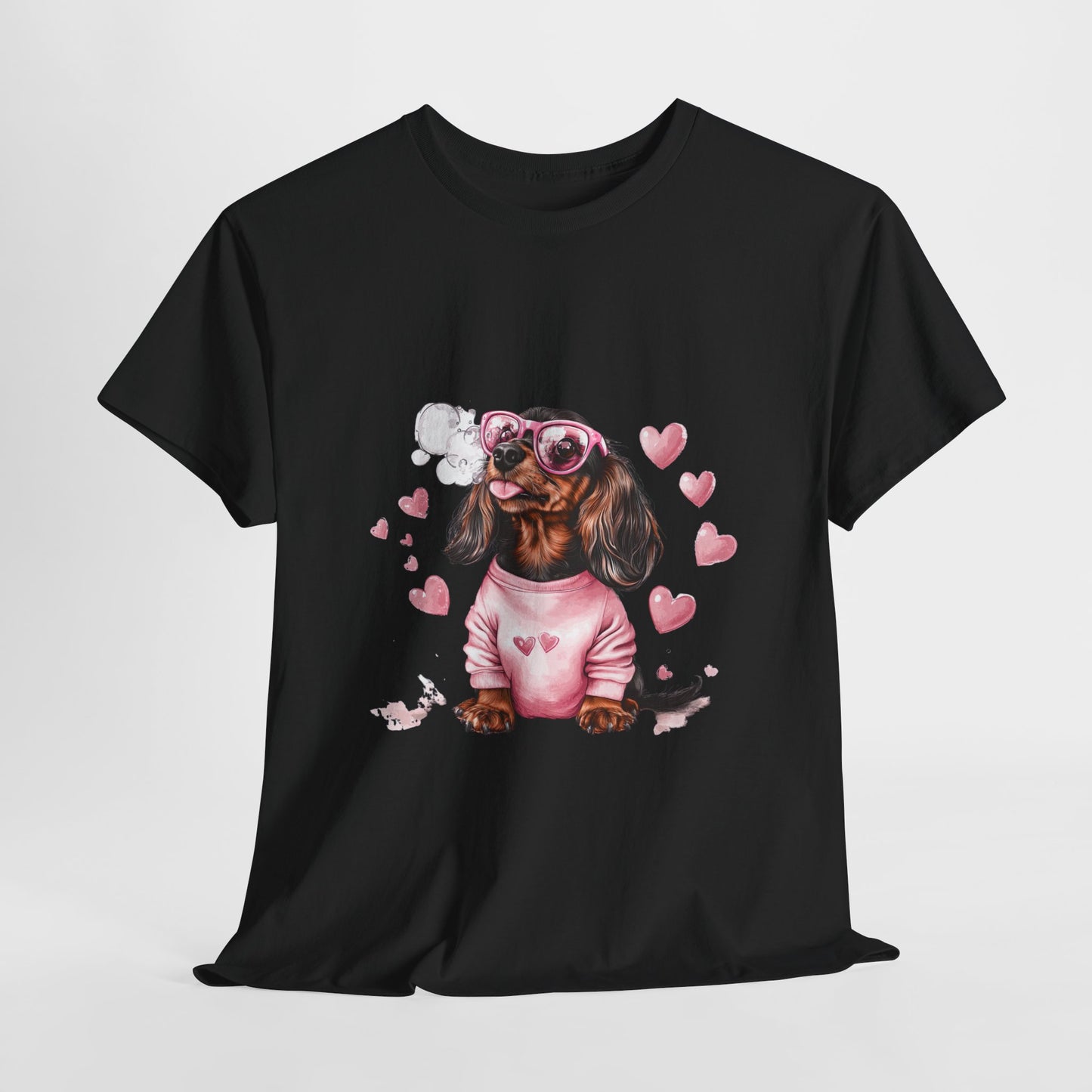 wiener dog print - retro dachshund illustration on unisex tee
