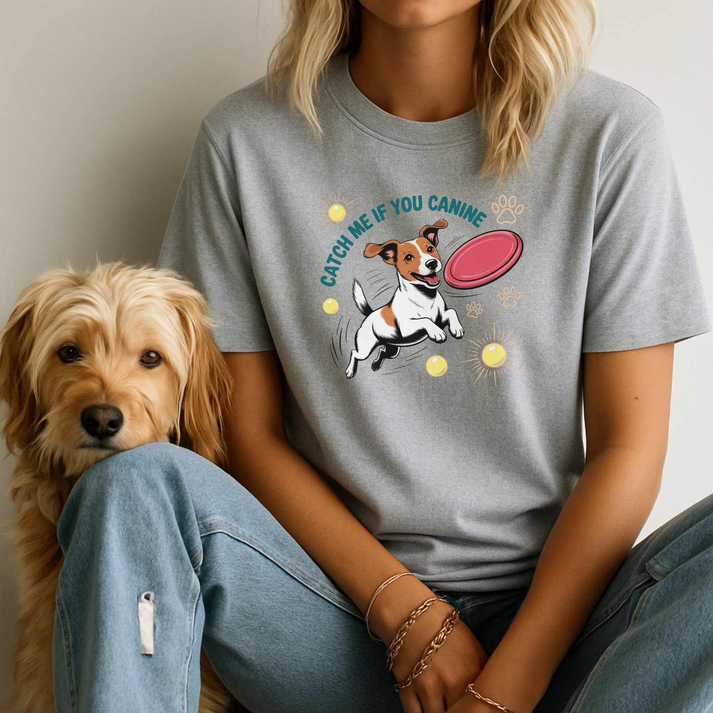 Catch Me If You Canine T-Shirt – Funny Dog Lover Gift