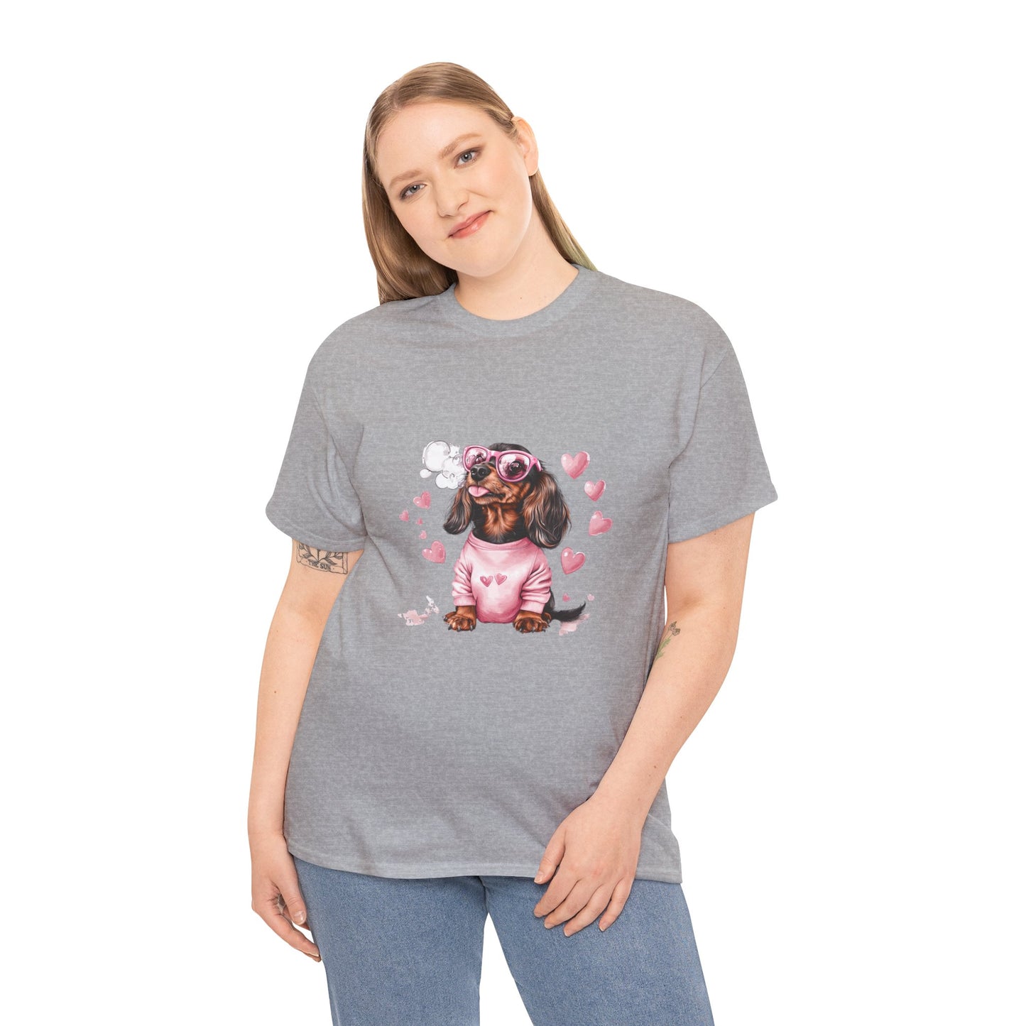 Cute Dashchund Lover Unisex Heavy Cotton Tee - Perfect for Gifts - Dog Shirts for Doxie Owners - Pet Loving Clothing Apparel