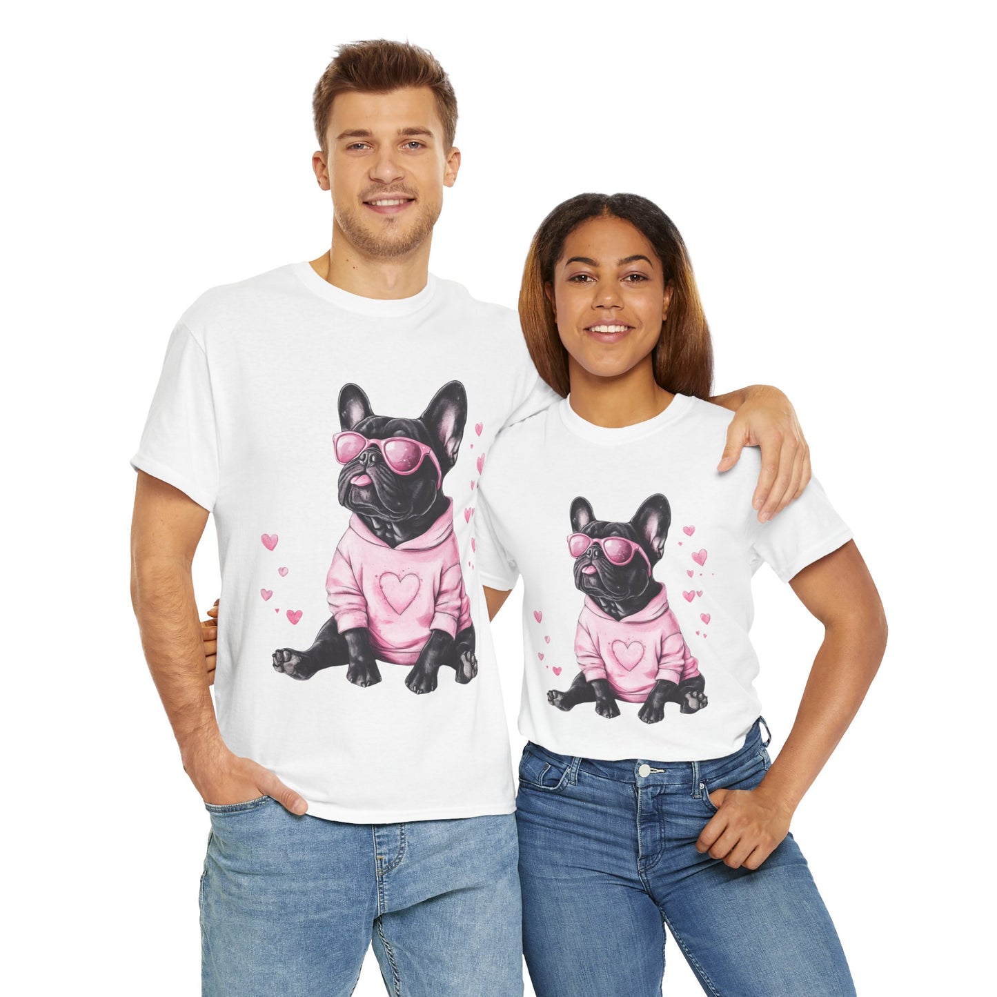 Comfortable Frenchie lover t-shirt - soft cotton with playful dog print
