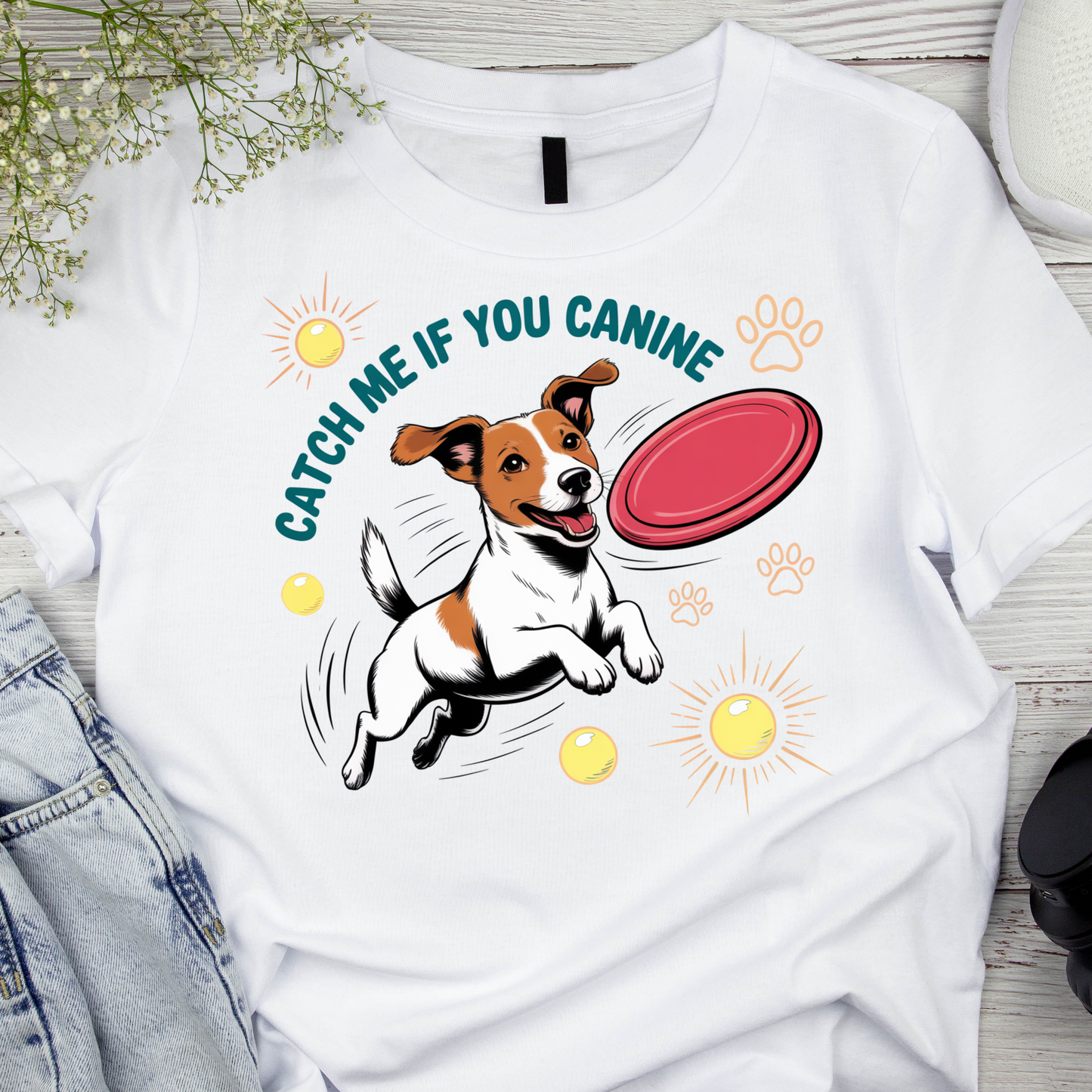 Catch Me If You Canine T-Shirt – Funny Dog Lover Gift