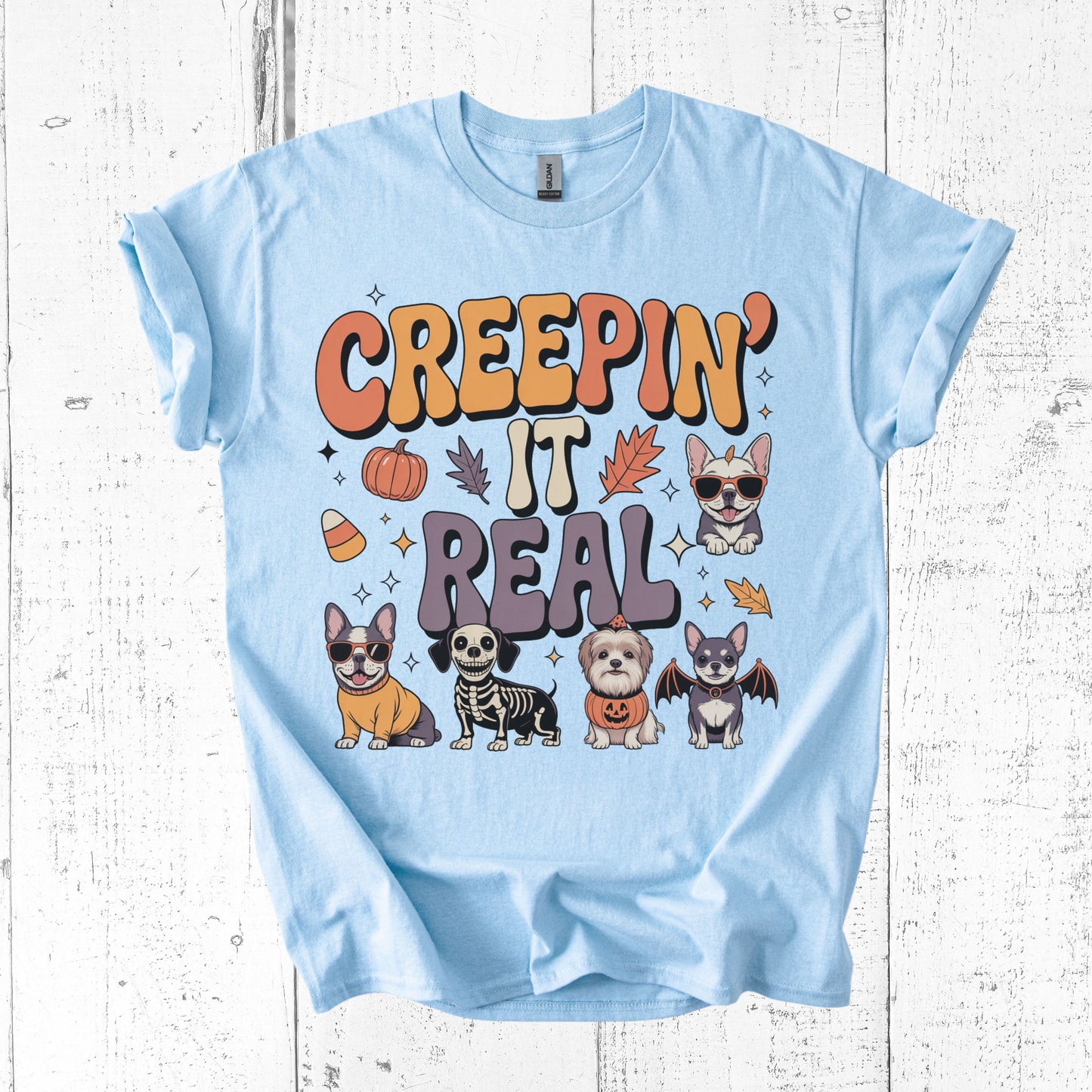 Creepin’ It Real T-Shirt – Funny Halloween Tee for Dog & Pet Lovers