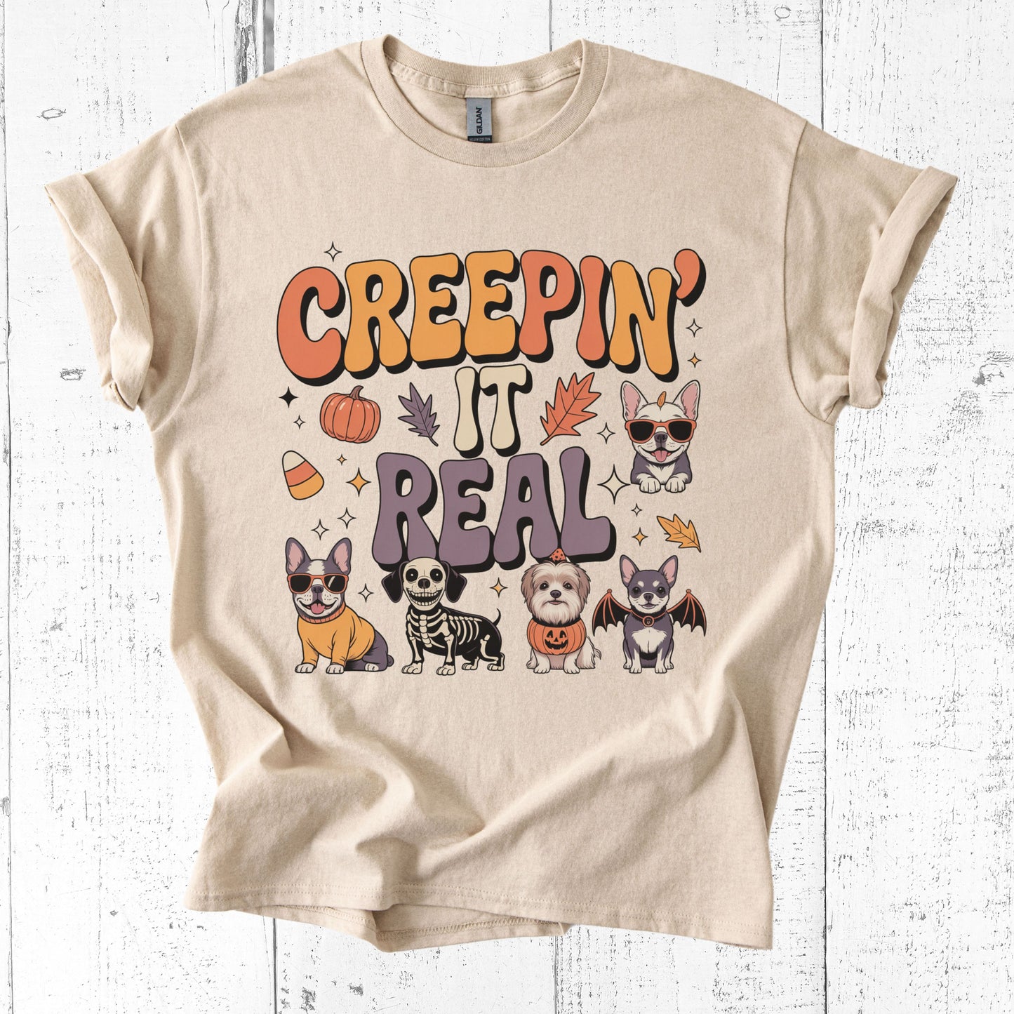 Creepin’ It Real T-Shirt – Funny Halloween Tee for Dog & Pet Lovers