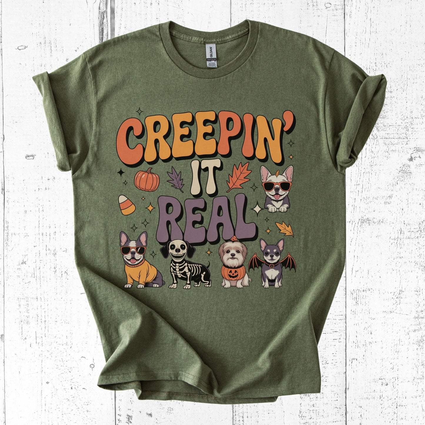 Creepin’ It Real T-Shirt – Funny Halloween Tee for Dog & Pet Lovers