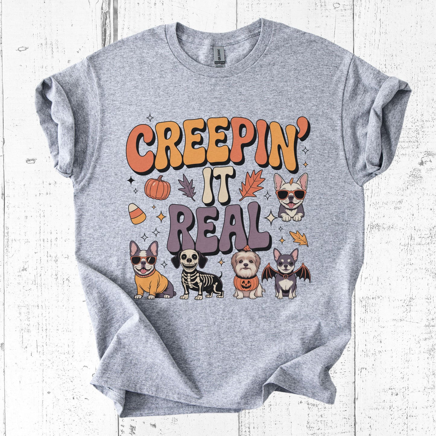 Creepin’ It Real T-Shirt – Funny Halloween Tee for Dog & Pet Lovers