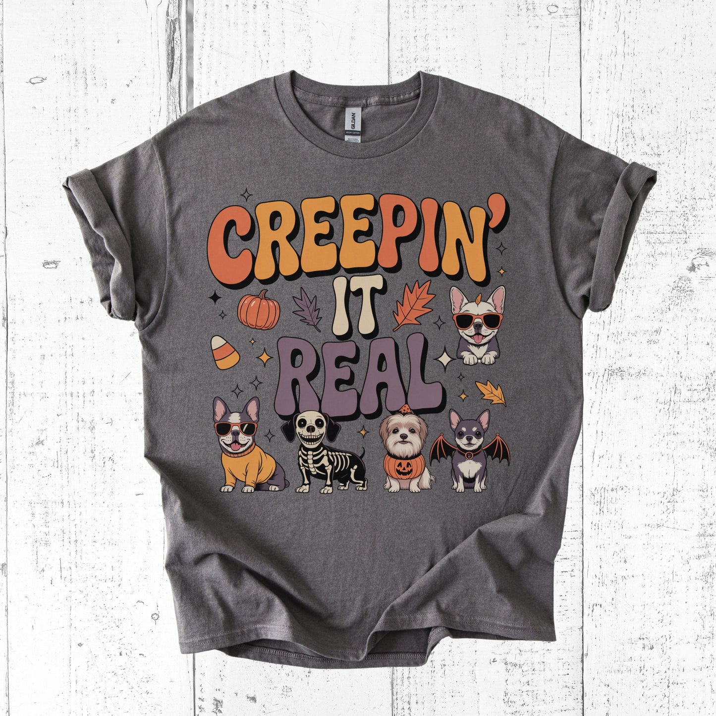 Creepin’ It Real T-Shirt – Funny Halloween Tee for Dog & Pet Lovers