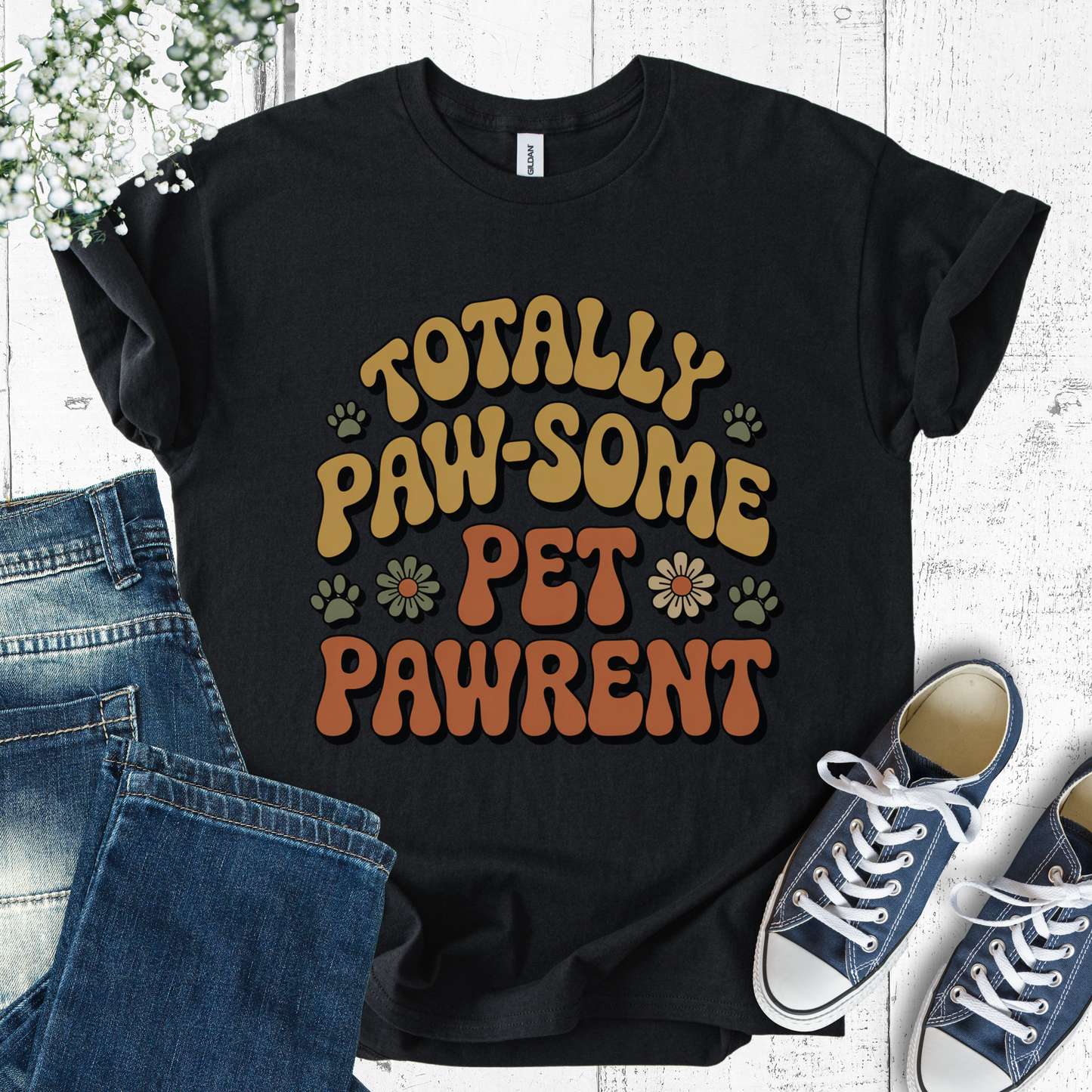 Paw-some Pet Parent T-Shirt – Funny Retro Dog Lover Gift