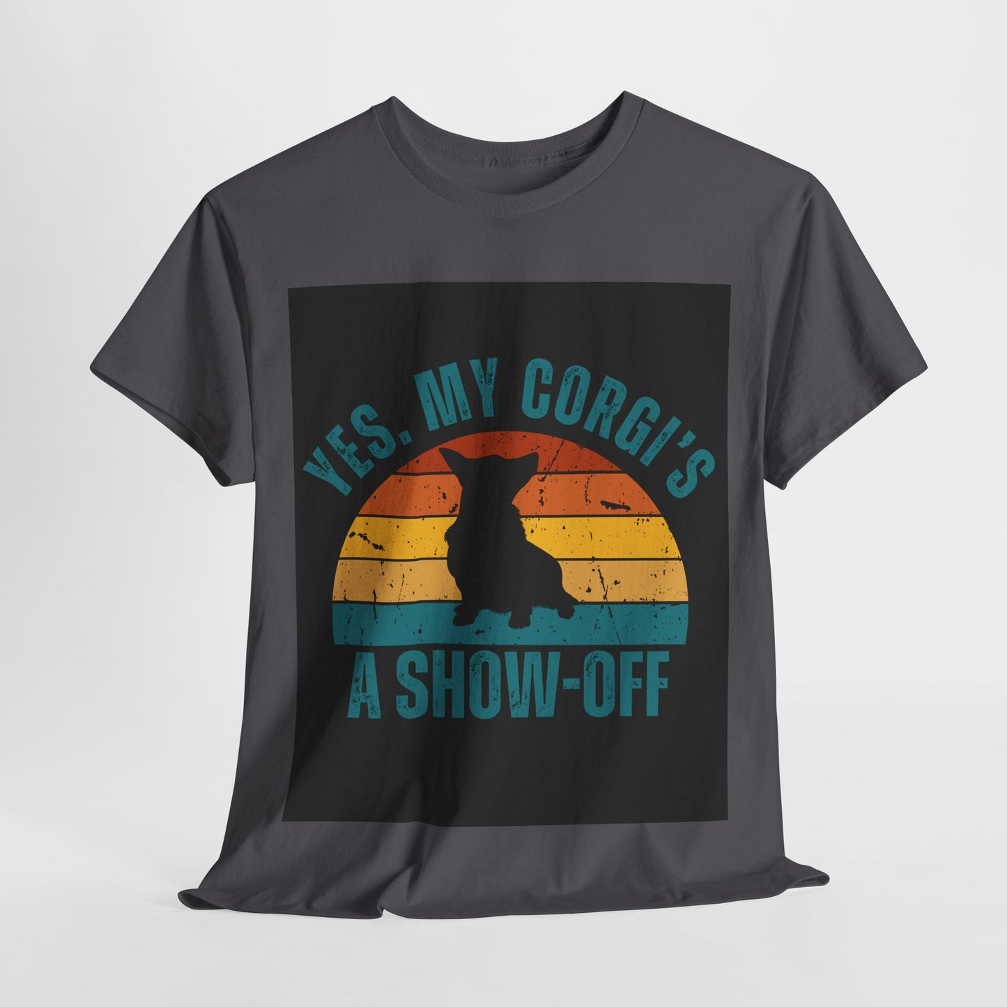 Unisex pet apparel T-shirt for Corgi moms and dads.