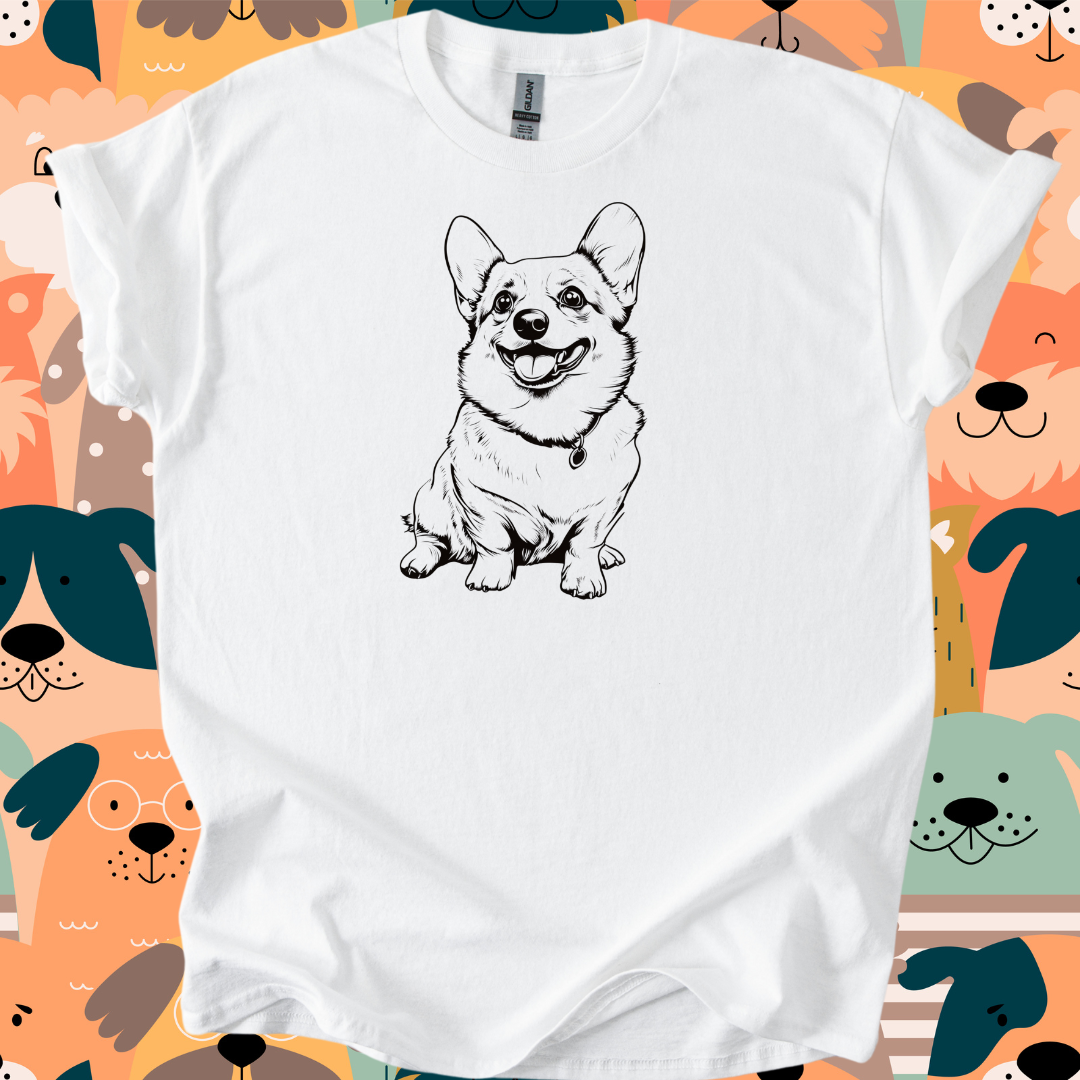 Cute black and white corgi dog shirt