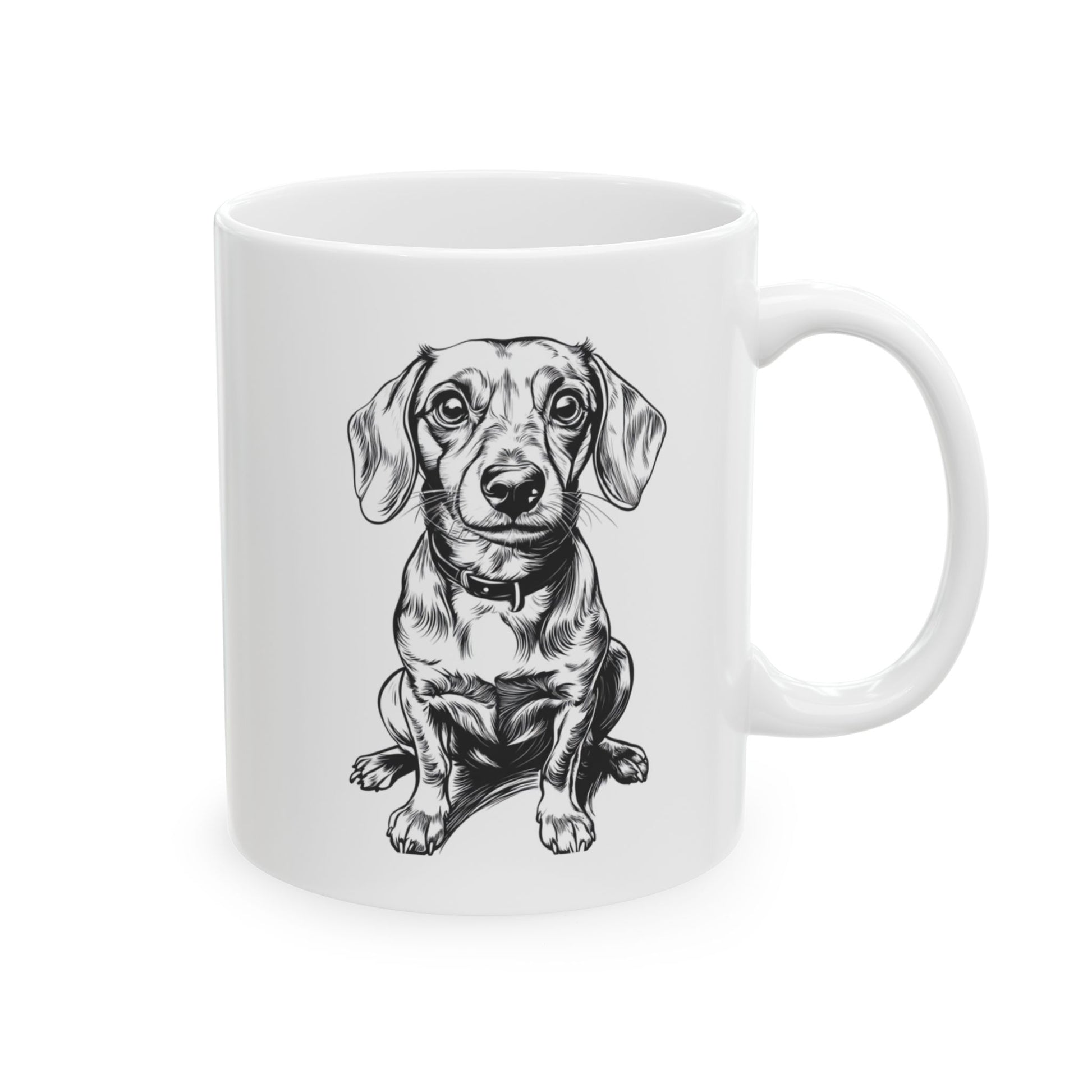 Black and White Sketch Dachshund Coffee Mug