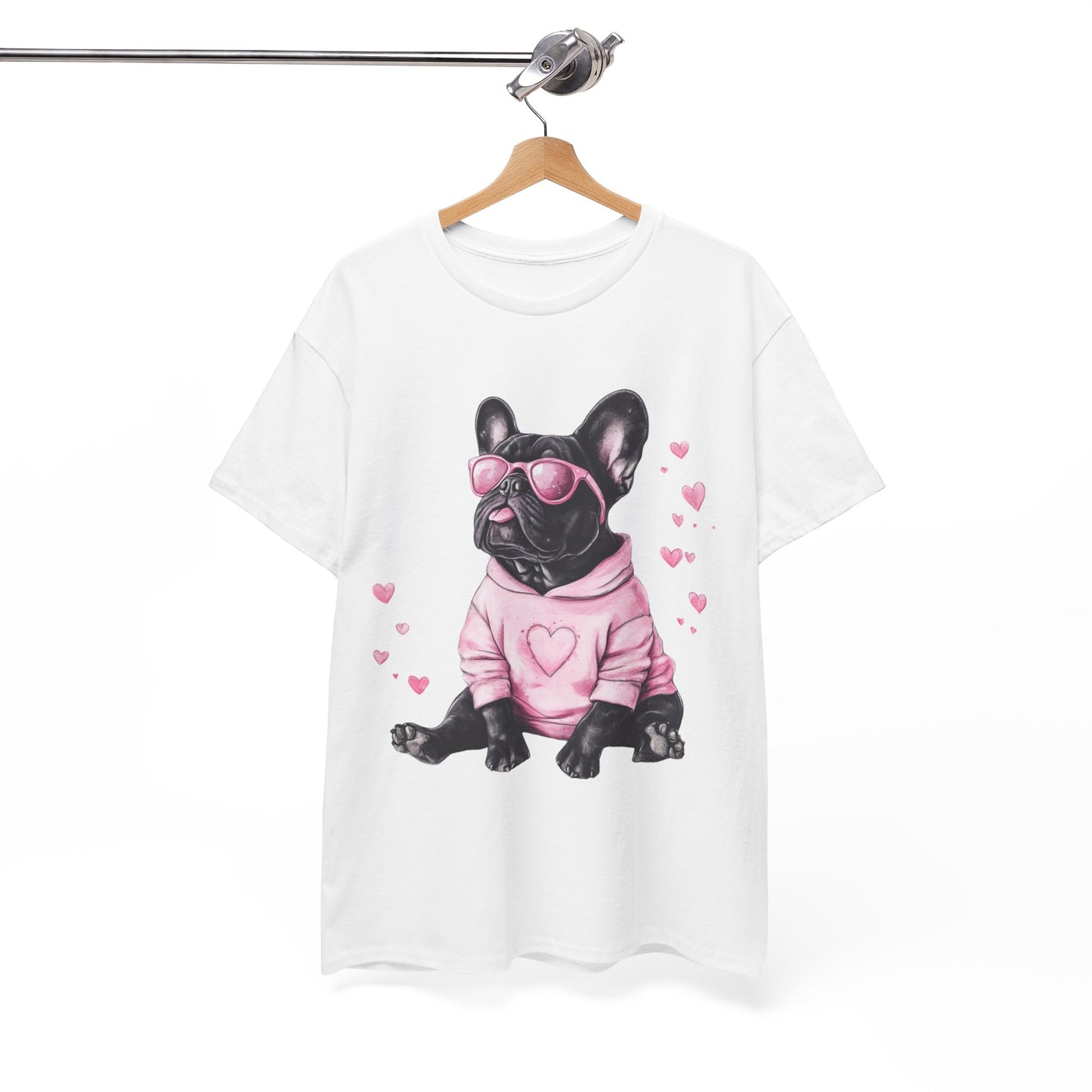 Classic dog owner tee - French Bulldog cartoon on breathable fabric