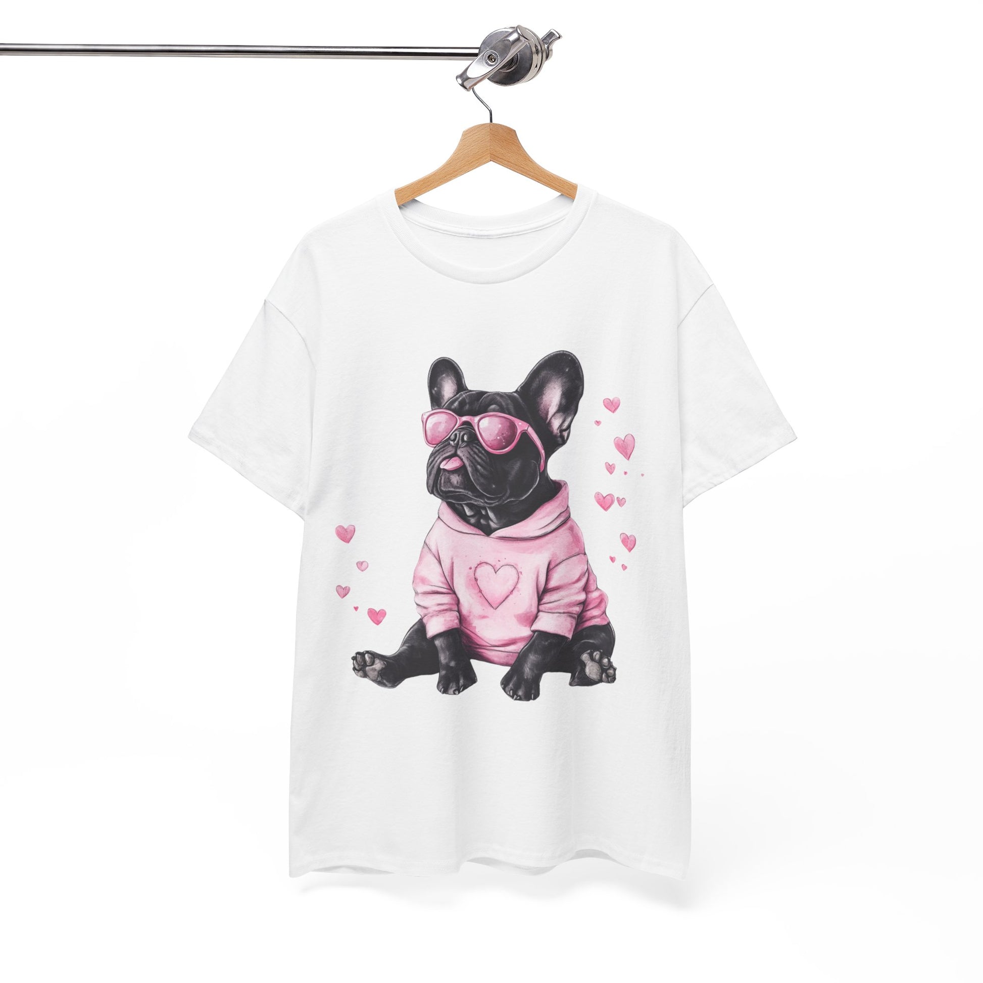 Classic dog owner tee - French Bulldog cartoon on breathable fabric