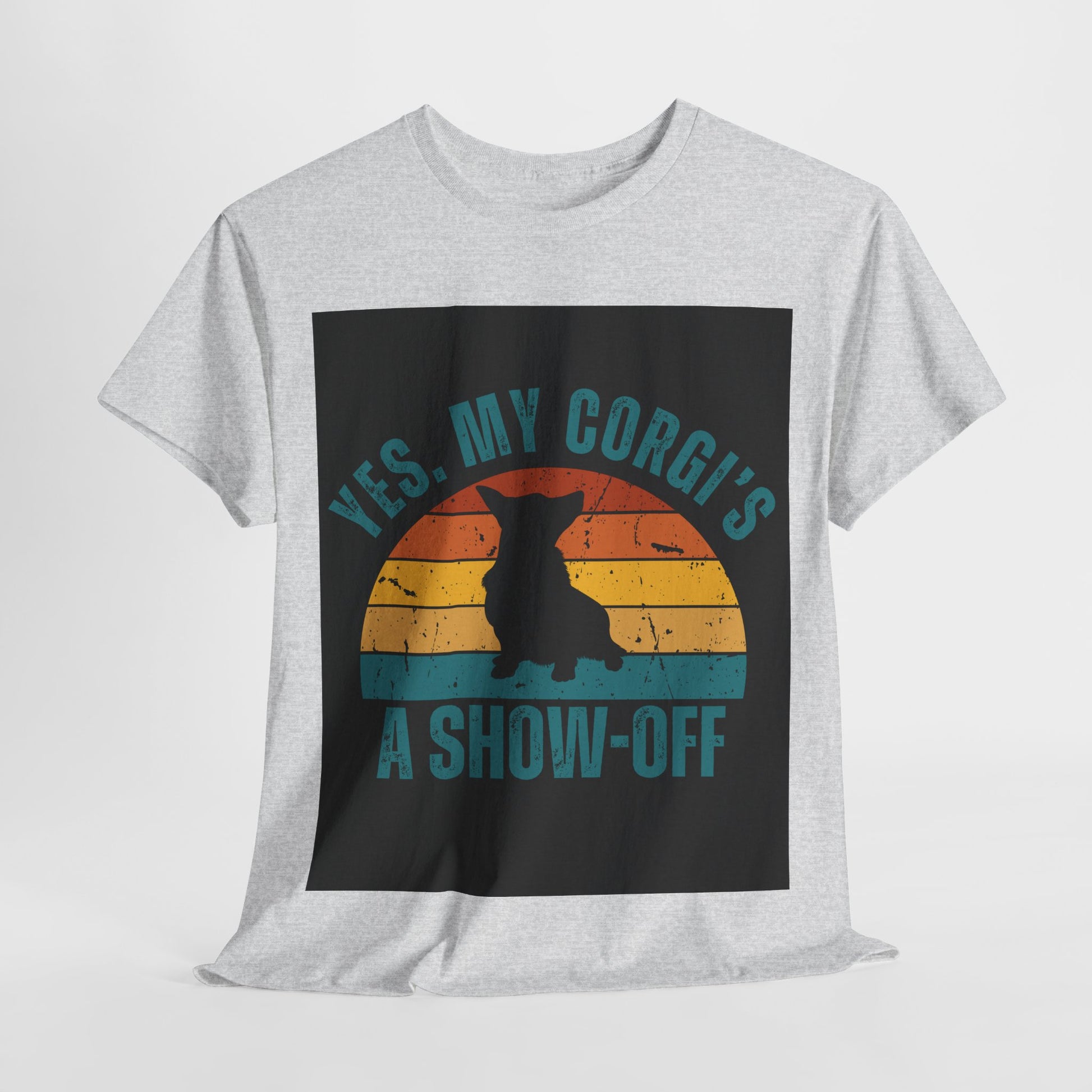 Fun retro Corgi shirt for pet owners who adore their fluffy companion.