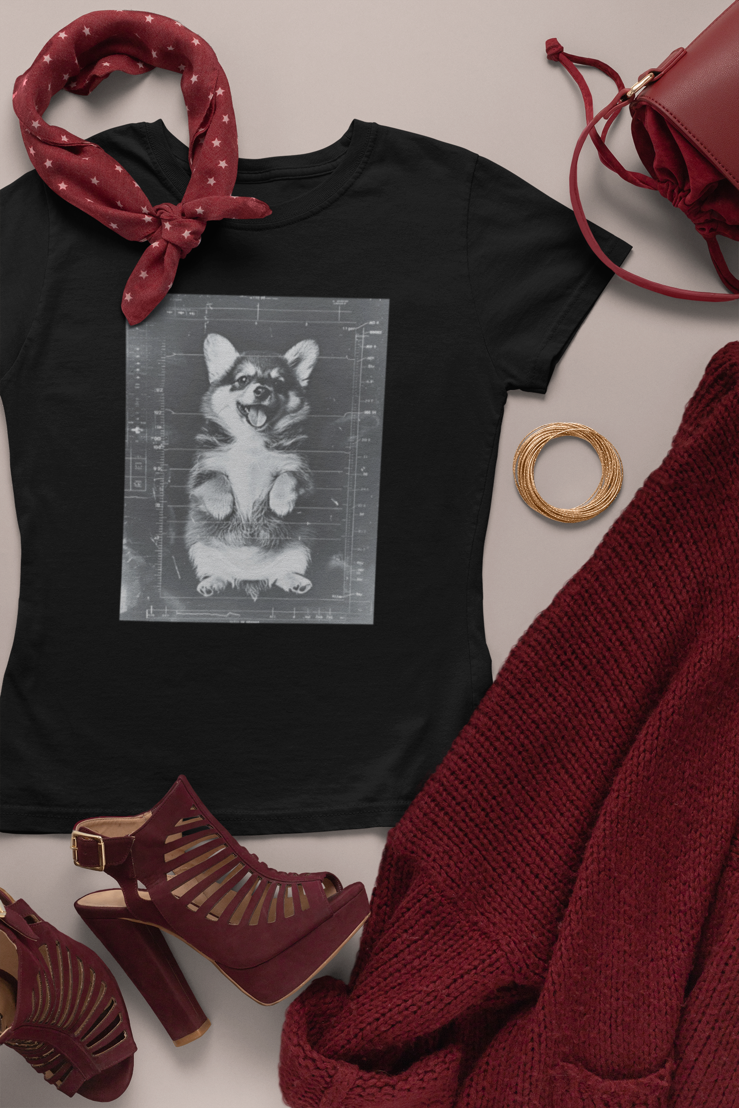 Corgi Cuteness Overload Unisex Cotton Tee - Adorable Dog Design - Baby Scan Ultrasound for Corgi Dog Owners - Dog Shirts