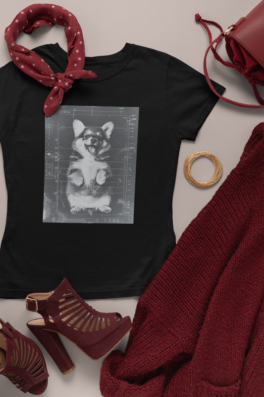Corgi Cuteness Overload Unisex Cotton Tee - Adorable Dog Design - Baby Scan Ultrasound for Corgi Dog Owners - Dog Shirts